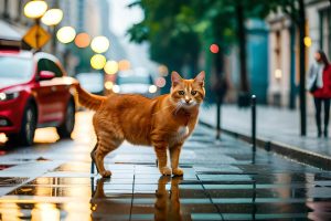 חתול מסתובב ברחוב