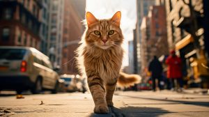 חתול גינגי ברחוב