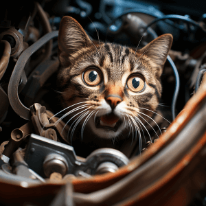 חתול מילל מתוך המנוע