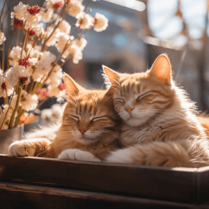 חתולים ג'ינג'ים ישנים ביחד