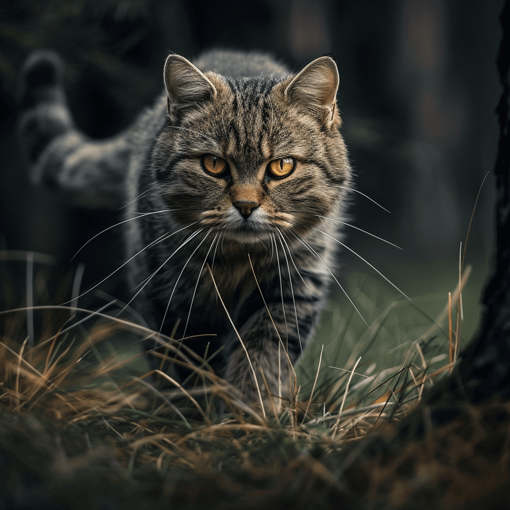 חתול מתהלך על דשא