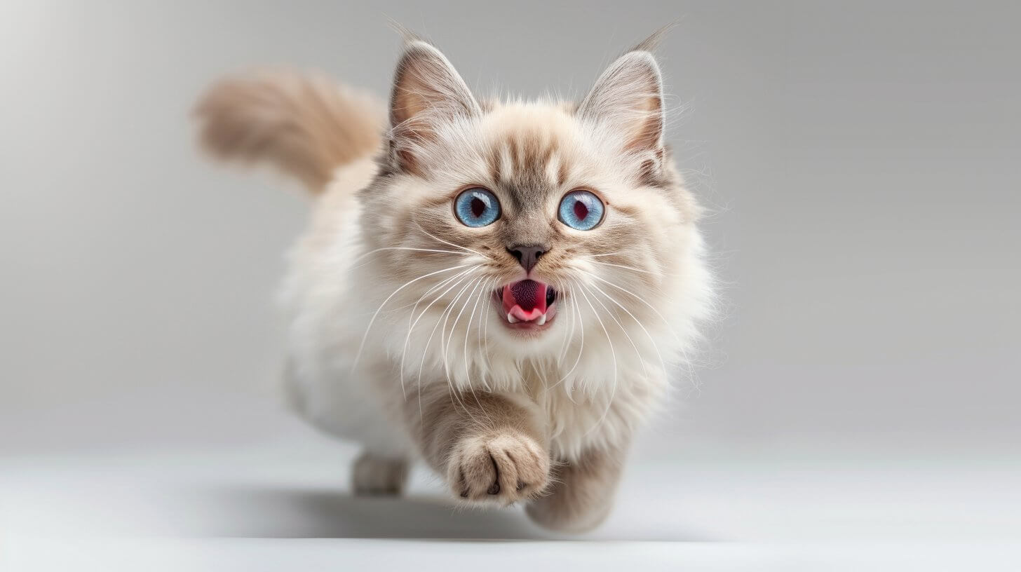 חתול לבן עם עיניים כחולות